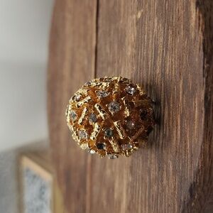 Size‎ 5 R567 Vendome blooming gold filled nugget ring missing some stones